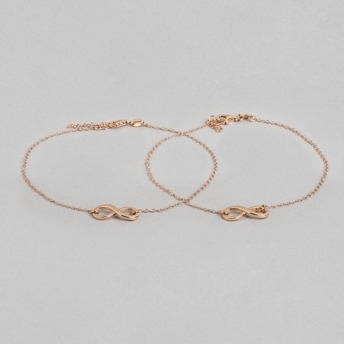 Eternal Rose Gold Radiance 925 Sterling Silver Infinity Chain Anklet