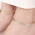 Eternal Sparkle Layered Bouquet Triple-Tone Plated 925 Sterling Silver Anklet