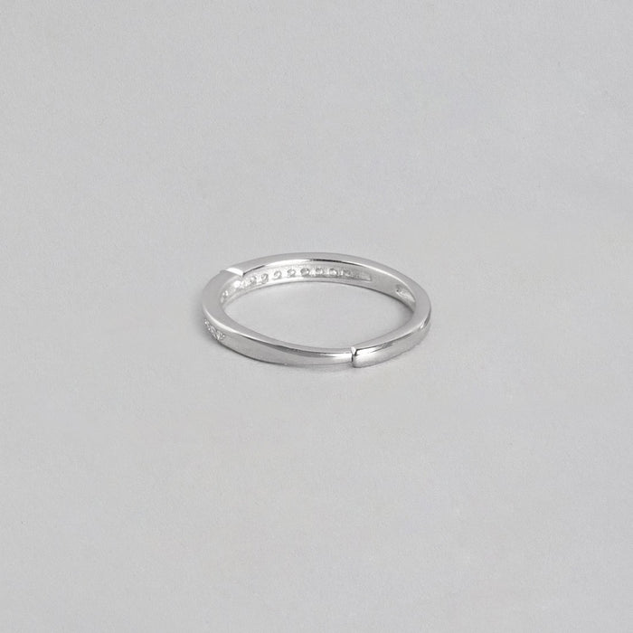 Eternal Sparkle Rhodium Plated 925 Sterling Silver Ring for Her (Adjustable)