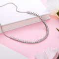 Eternal Sparkle Rhodium-Plated Cubic Zirconia 925 Sterling Silver Necklace