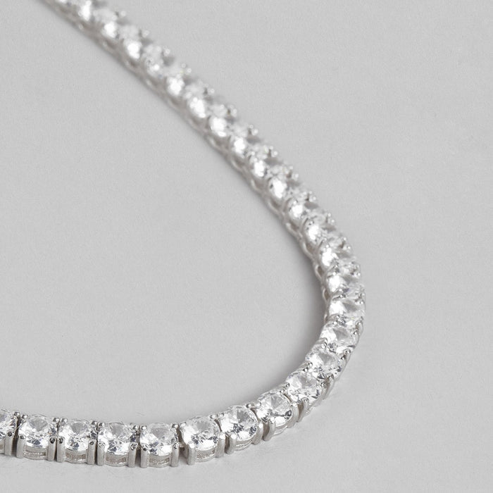 Eternal Sparkle Rhodium-Plated Cubic Zirconia 925 Sterling Silver Necklace