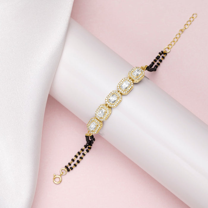 Eternal Union Gold-Plated 925 Sterling Silver CZ Mangalsutra Bracelet