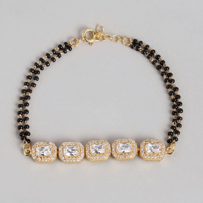 Eternal Union Gold-Plated 925 Sterling Silver CZ Mangalsutra Bracelet