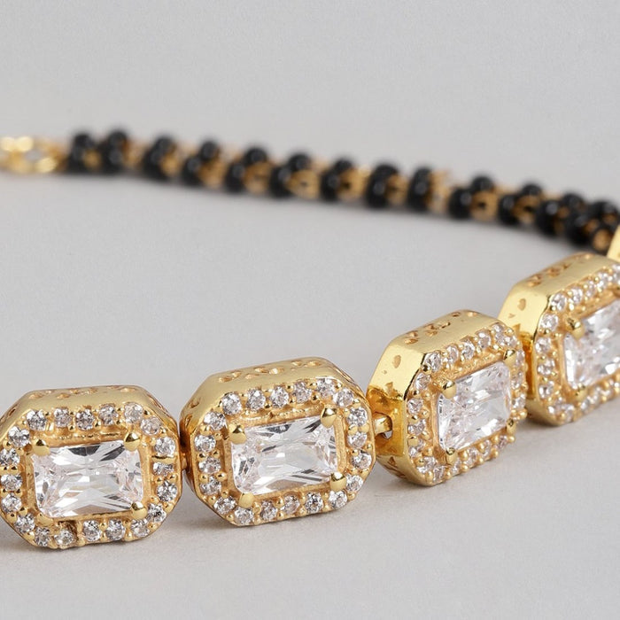 Eternal Union Gold-Plated 925 Sterling Silver CZ Mangalsutra Bracelet