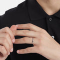 Eternal Union Sterling Silver Couple Ring with Cubic Zirconia (Adjustable)
