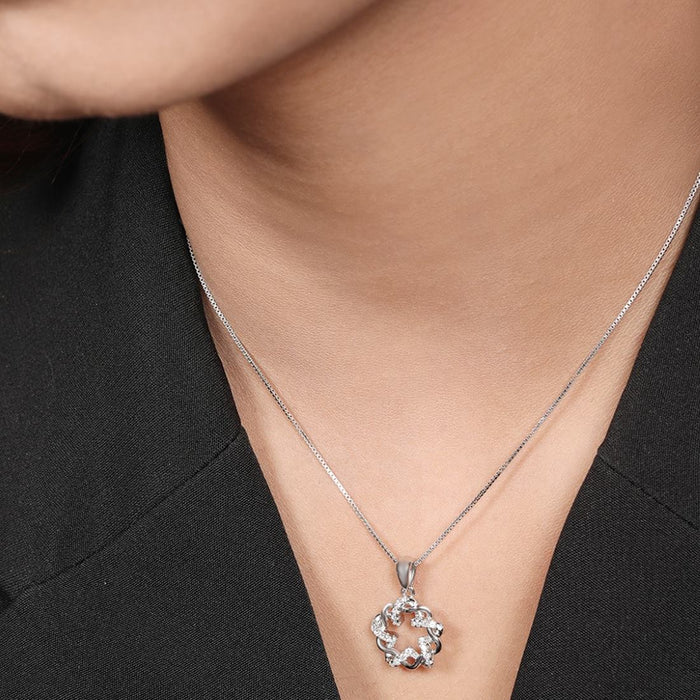 Ethereal Abstract Rhodium Plated 925 Sterling Silver Pendant