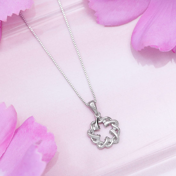 Ethereal Abstract Rhodium Plated 925 Sterling Silver Pendant