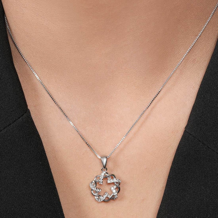 Ethereal Abstract Rhodium Plated 925 Sterling Silver Pendant