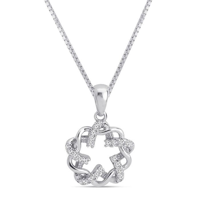 Ethereal Abstract Rhodium Plated 925 Sterling Silver Pendant