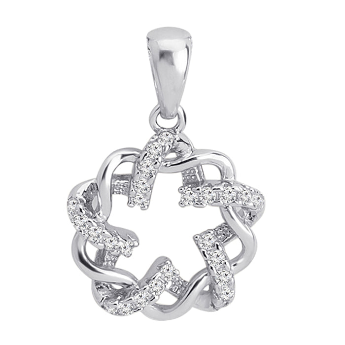 Ethereal Abstract Rhodium Plated 925 Sterling Silver Pendant