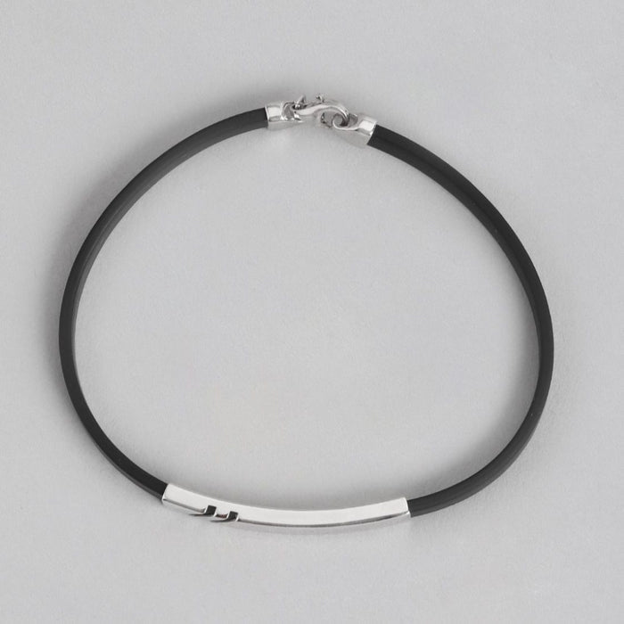 Ethereal Allure Rhodium-Plated 925 Sterling Silver Bracelet for Him