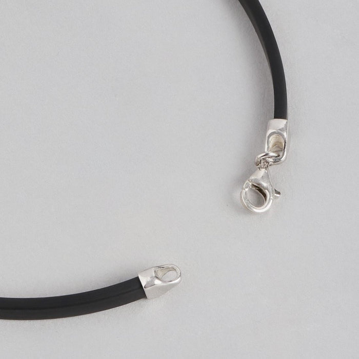 Ethereal Allure Rhodium-Plated 925 Sterling Silver Bracelet for Him
