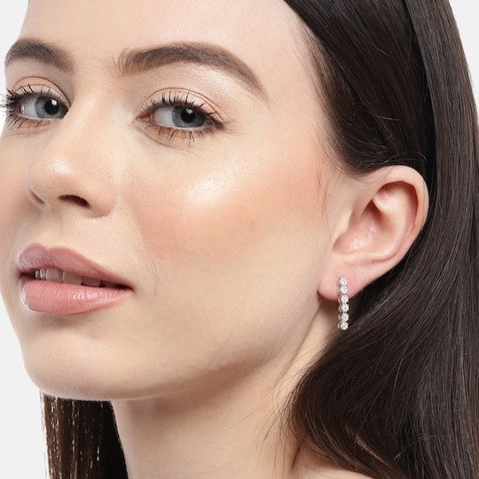 Ethereal Blooms 925 Sterling Silver Rhodium-Plated Flower Earrings