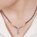 925 Sterling Silver Ethereal Blossoms Rhodium-Plated 925 Sterling Silver Mangalsutra for Women – Zavya