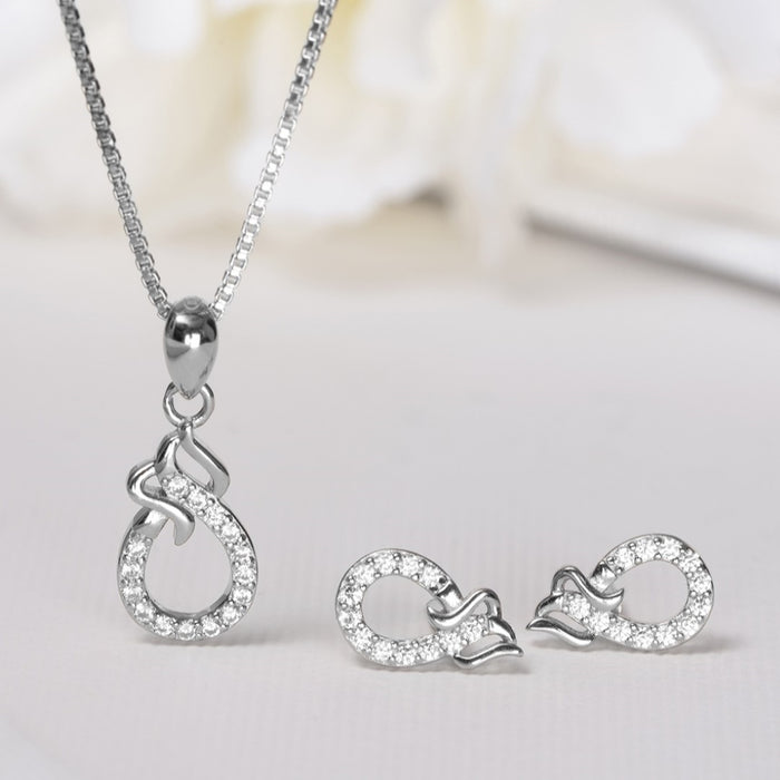 Ethereal Essence 925 Sterling Silver Abstract Jewelry Set