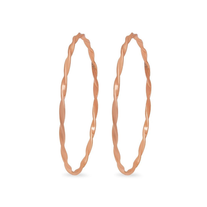 Ethereal Essence 925 Sterling Silver Rose Gold-Plated Abstract Bangle