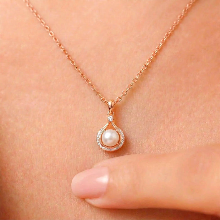 Ethereal Fusion: Rose Gold Plated 925 Sterling Silver Pendant with Link Chain