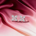 Ethereal Glow Rhodium Plated 925 Silver Stud Earring