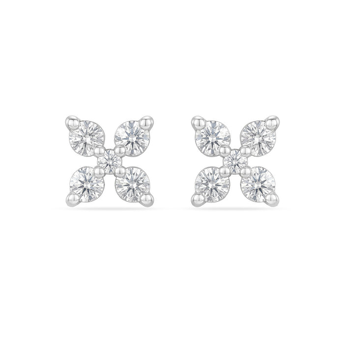 Ethereal Glow Rhodium Plated 925 Silver Stud Earring