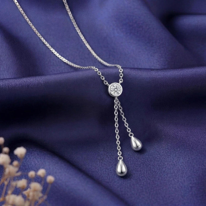 Ethereal Radiance Rhodium Plated 925 Silver Necklace