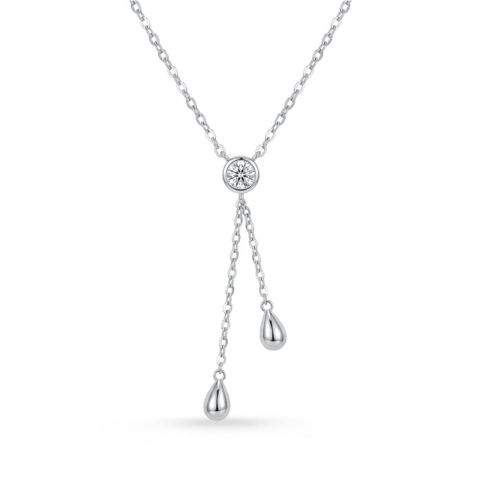 Ethereal Radiance Rhodium Plated 925 Silver Necklace
