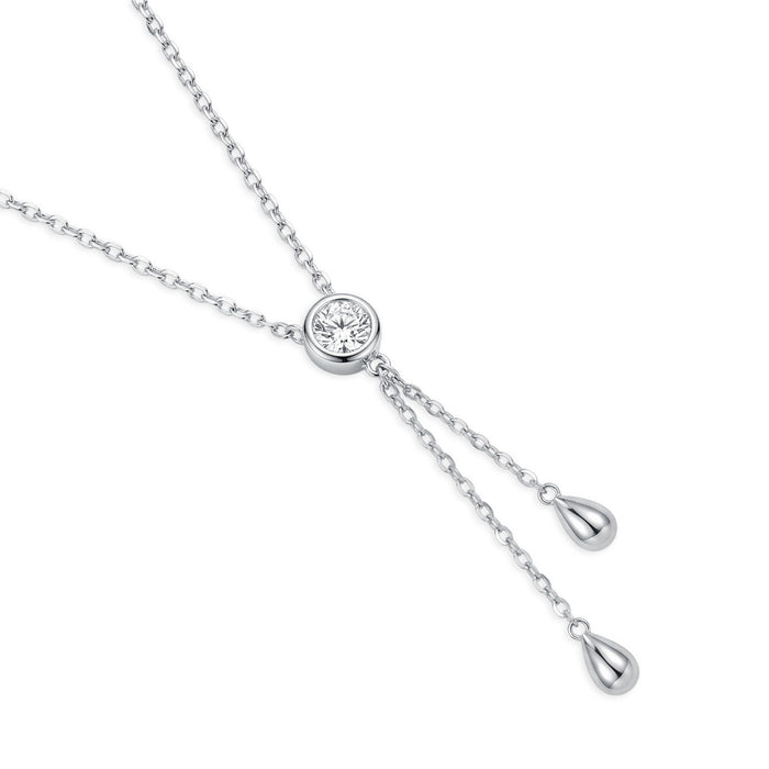 Ethereal Radiance Rhodium Plated 925 Silver Necklace