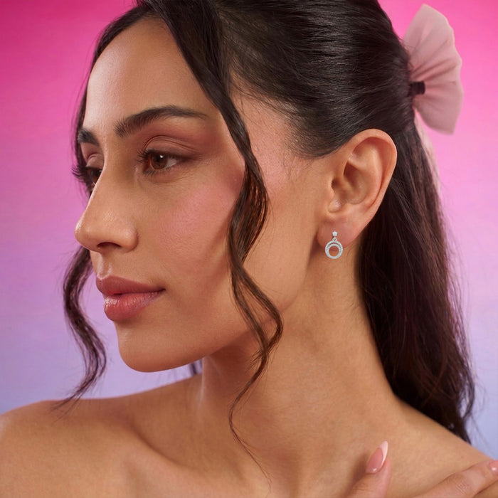 Ethereal Rhodium Plated 925 Silver Earring