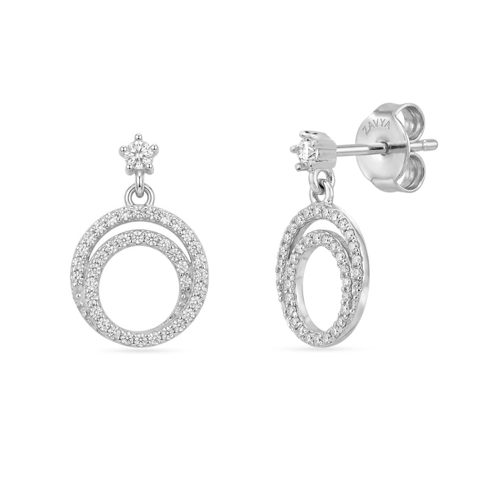 Ethereal Rhodium Plated 925 Silver Earring