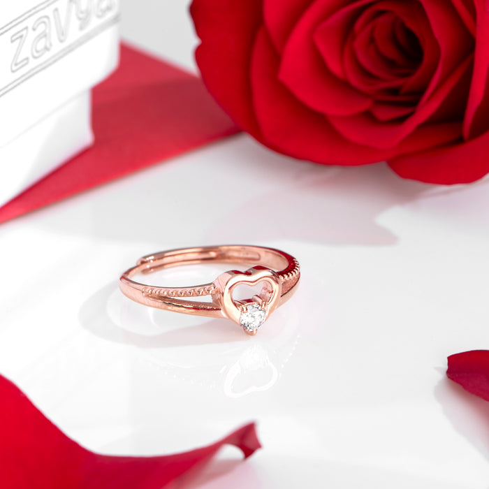 Everlasting Love - Beloved 925 Silver Ring (Adjustable size) Rose Gold Gift Hamper