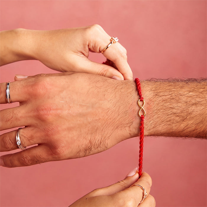 Everlasting Love Gold-Plated 925 Sterling Silver Rakhi