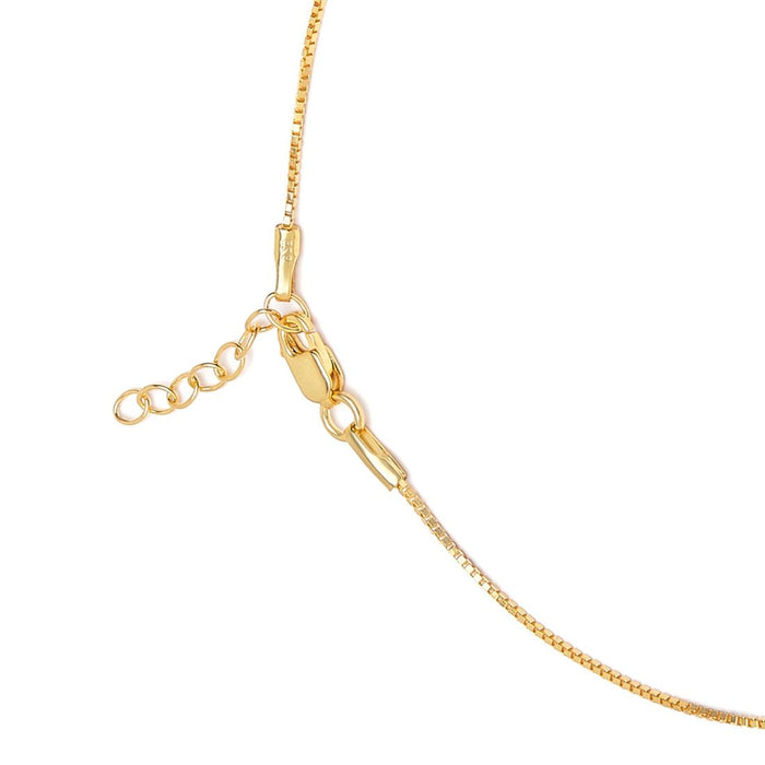 Gold plated 925 Sterling Silver box chain anklet for women with clasp. Everyday jewellery – Zavya