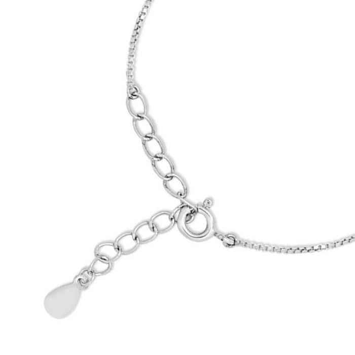 Close-up of adjustable clasp and extender chain on a women's 925 Sterling Silver bracelet. – Zavya