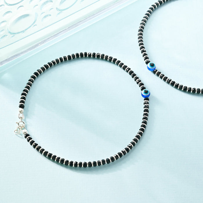 Evil Eye Beads 925 Sterling Silver Anklets