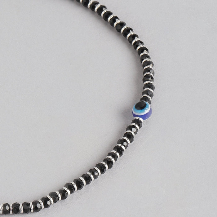 Evil Eye Black Beads 925 Sterling Silver Necklace