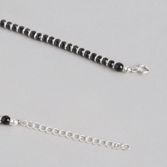 Evil Eye Black Beads 925 Sterling Silver Necklace