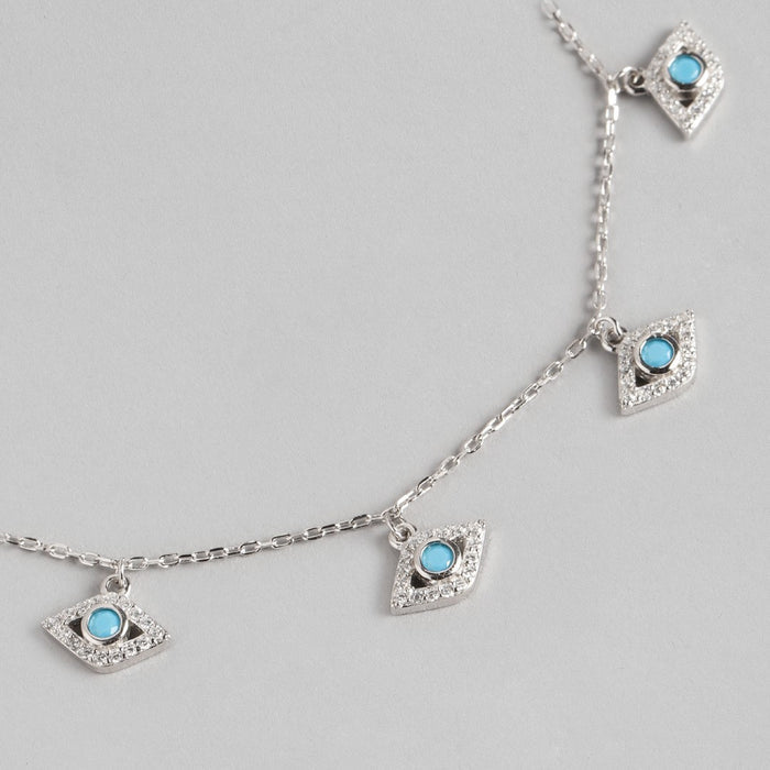 Evil Eye Charms Cubic Zirconia 925 Silver Bracelet