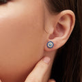 Evil Eye Cubic Zirconia Stud 925 Silver Earrings