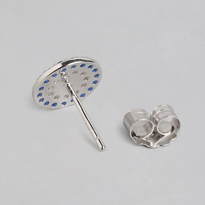 Evil Eye Cubic Zirconia Stud 925 Silver Earrings