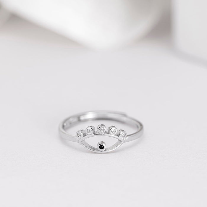 Evil Eye CZ 925 Sterling Silver Ring for Women (Adjustable)