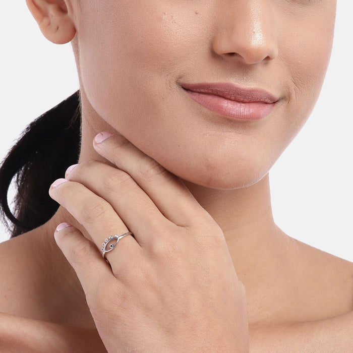 Evil Eye CZ 925 Sterling Silver Ring for Women (Adjustable)