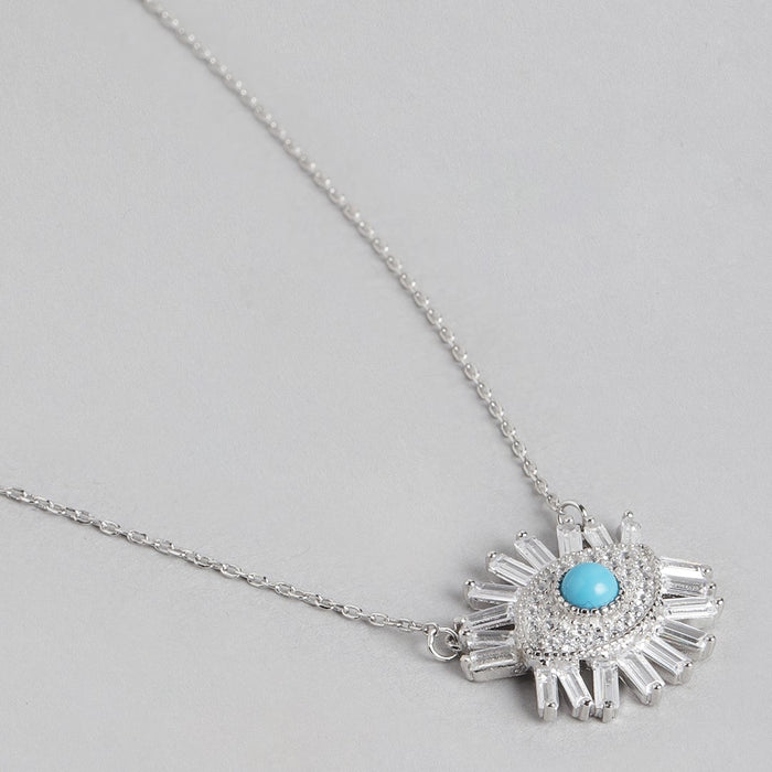 Evil Eye Guardian Rhodium-Plated Cubic Zirconia 925 Sterling Silver Necklace