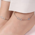 925 Sterling Silver Evil Eye Guardian Rhodium Plated 925 Sterling Silver Anklet for Women – Zavya