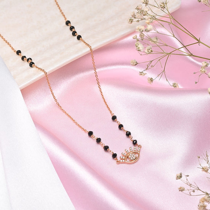 Evil Eye Protection Rose Gold Plated 925 Sterling Silver Mangalsutra