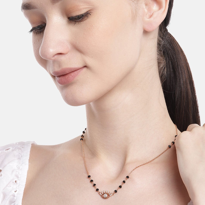 Evil Eye Protection Rose Gold Plated 925 Sterling Silver Mangalsutra