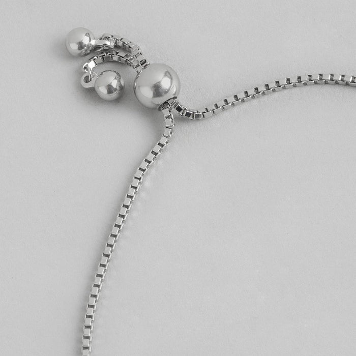 Evil Eye Rhodium Plated 925 Sterling Silver Box Chain Bracelet
