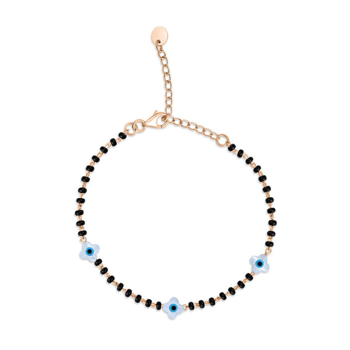 Evil Eye Rose Gold Plated 925 Sterling Silver Bracelet