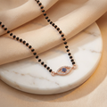 Evil Eye Rose Gold Plated 925 Sterling Silver Mangalsutra Necklace
