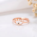 Evil Eye Rose Gold Plated CZ 925 Sterling Silver Ring for Women (Adjustable)