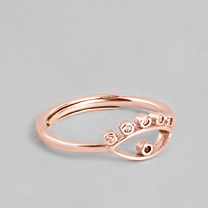Evil Eye Rose Gold Plated CZ 925 Sterling Silver Ring for Women (Adjustable)
