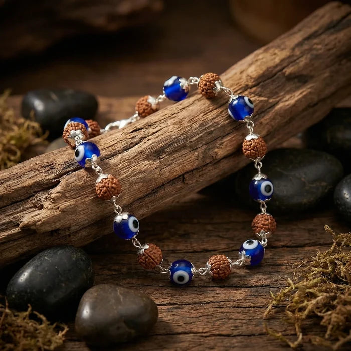 Evil Eye Rudraksha Bracelet for Men